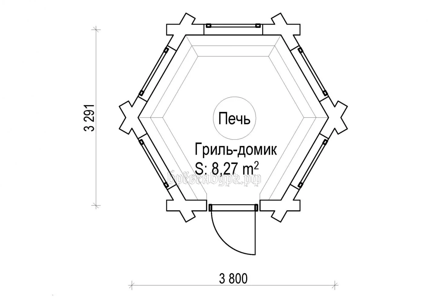 Гриль-домик — Планировка исходного проекта